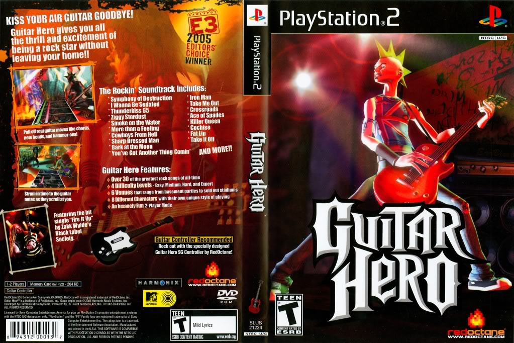 guitar hero 2 list